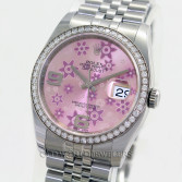 Rolex Datejust Ref 116244 Stainless Steel Pink Flowers